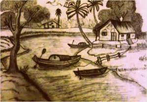 Sketch Of Village Scenery At Paintingvalley Explore Collection Of