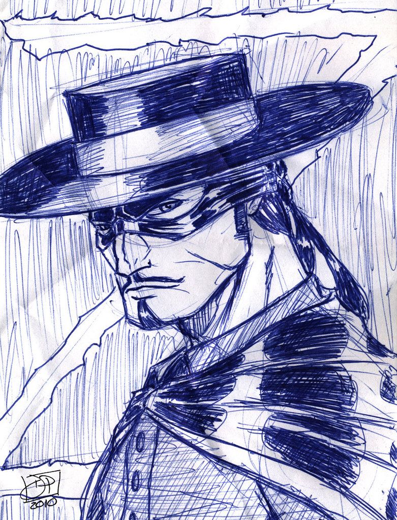 Zorro Sketch At Paintingvalley Explore Collection Of Zorro Sketch