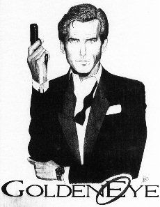 230x297 pierce brosnan as james bond drawing - 007 Drawing