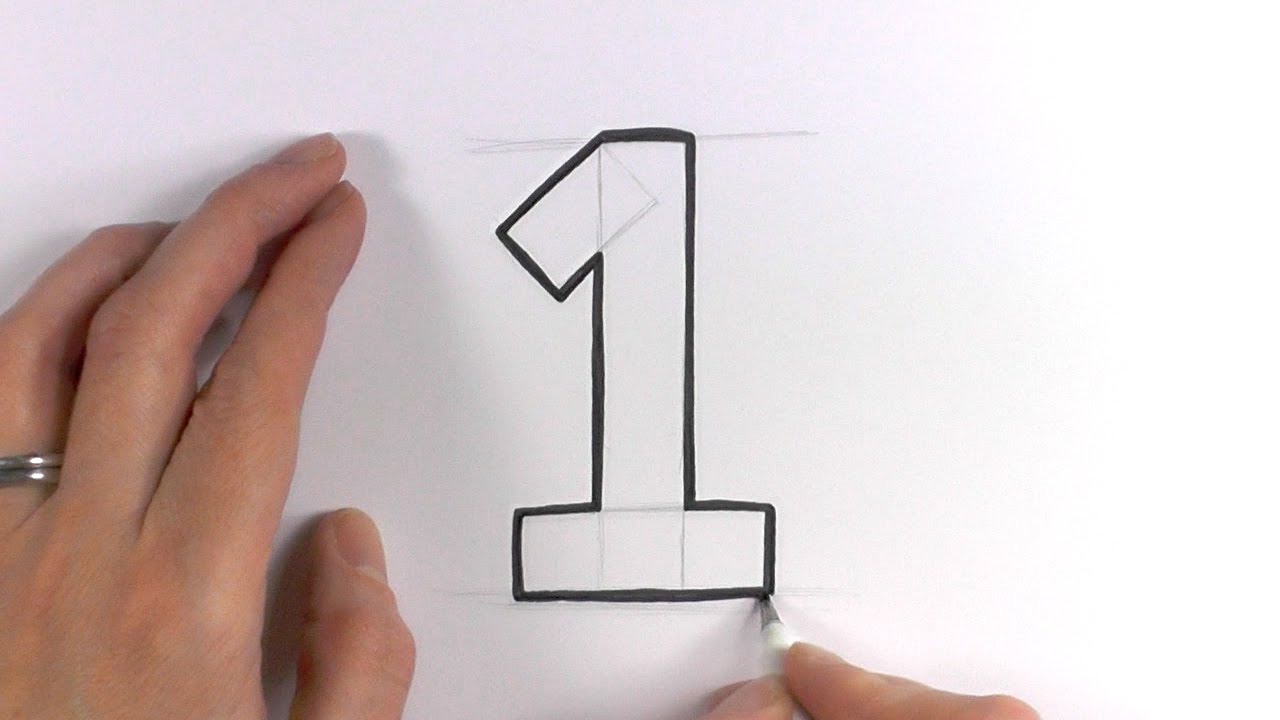 1280x720 How To Draw A Cartoon Number - 1 Drawing