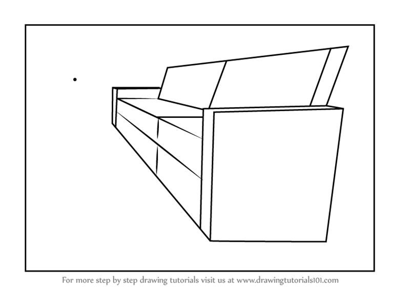 800x566 Learn How To Draw One Point Perspective Couch - 1 Drawing