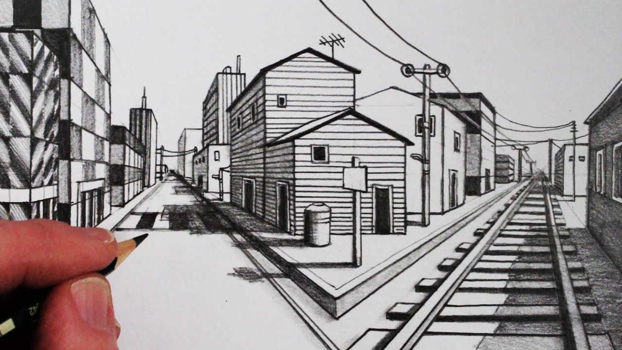 1280x720 How To Draw Using Point Perspective Narrated Step - 1 Point Perspective Drawing