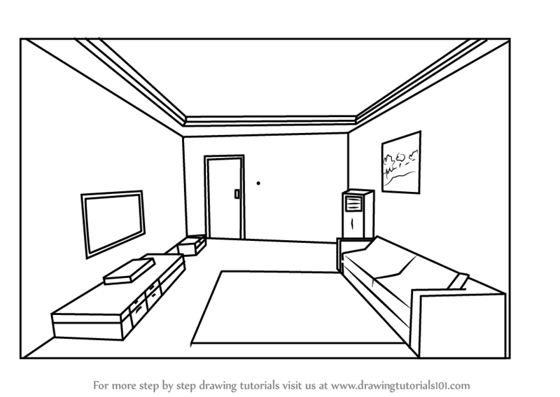 800x567 Learn How To Draw One Point Perspective Room - 1 Point Perspective Drawing Room