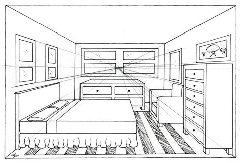 474x321 Com Art Favourites - 1 Point Perspective Drawing Room