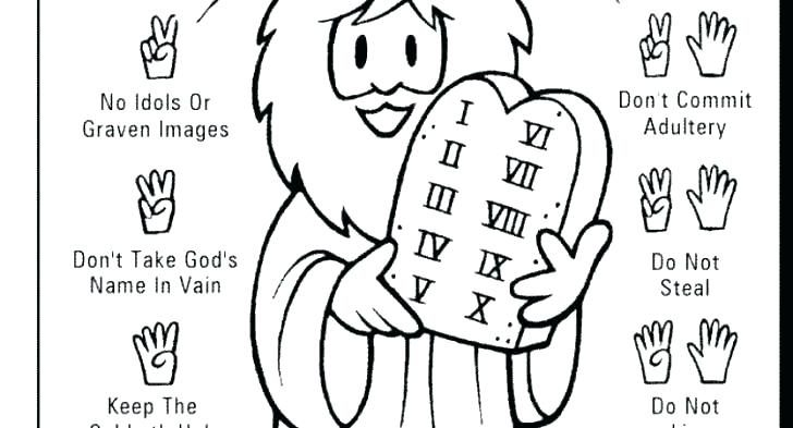 728x393 Honoring Your Parents Coloring Pages Respect Ten Commandments - 10 Commandments Drawing