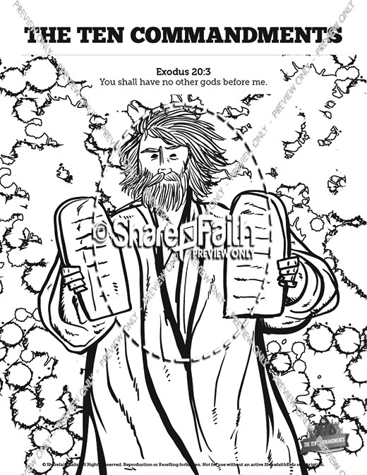 520x673 ten commandments sunday school coloring pages sunday school - 10 Commandments Drawing