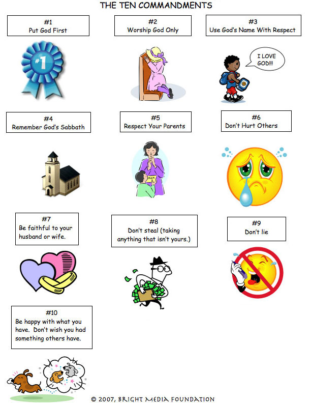 612x792 The Ten Commandments Discover God Kids - 10 Commandments Drawing