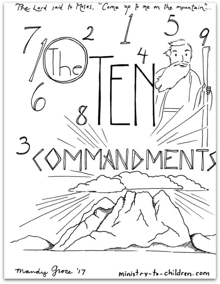 720x930 Commandments Coloring Pages - 10 Commandments Drawing