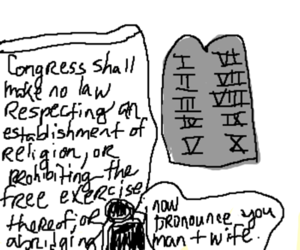 300x250 Amendment Marries Commandments Drawing - 10 Commandments Drawing