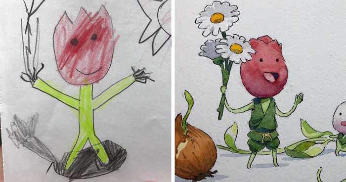 700x368 dad turns his sons' doodles into anime characters, and the result - 10 Year Old Drawing Anime