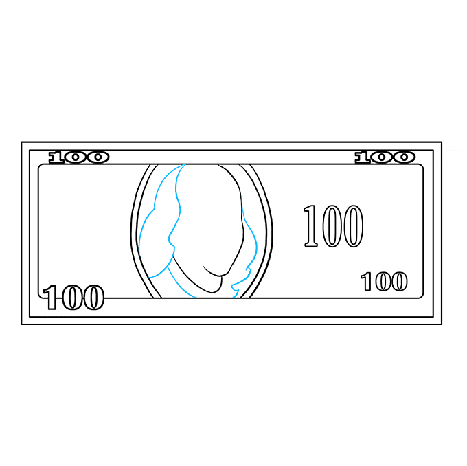 680x678 how to draw a dollar bill - 100 Dollar Bill Drawing