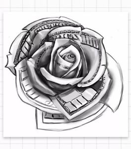 265x300 money rose black white dollar bills wad loaded wealthy freedom - 100 Dollar Bill Drawing