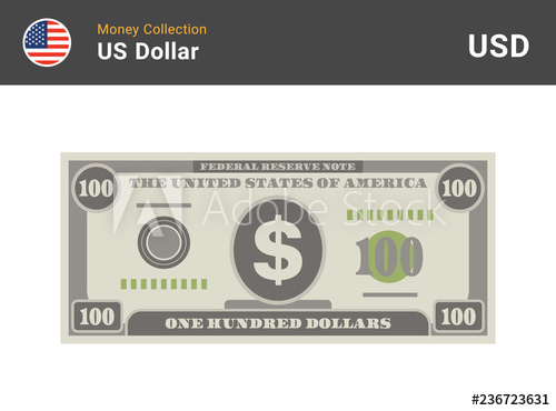 500x370 us dollar bill american money banknote currency vector set - 100 Dollar Bill Drawing