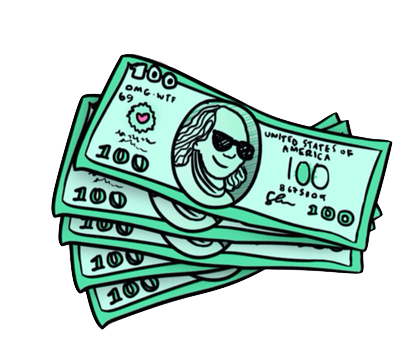 409x352 Cash Drawing Dollar Transparent Png Clipart Free Download - 100 Dollar Drawing
