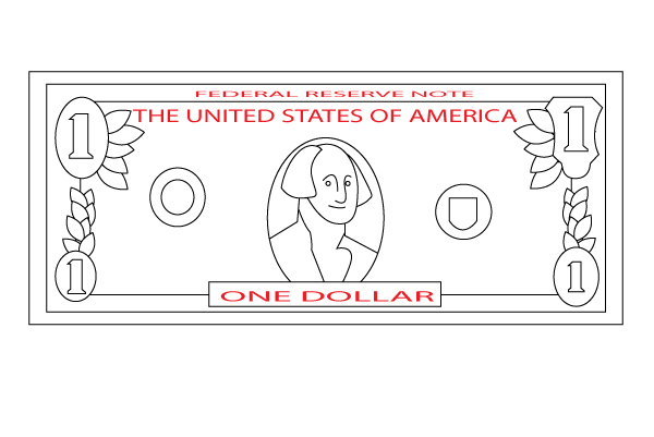 600x401 how to draw a dollar bill steps - 100 Dollar Drawing