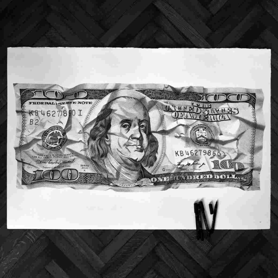 1185x1185 with pictures wikihowrhwikihowcom how dollar bill pencil - 100 Dollar Drawing