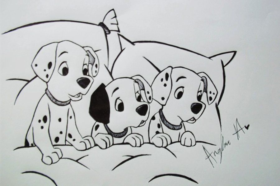 900x599 Disney Drawings Dalmatians - 101 Dalmatians Drawing
