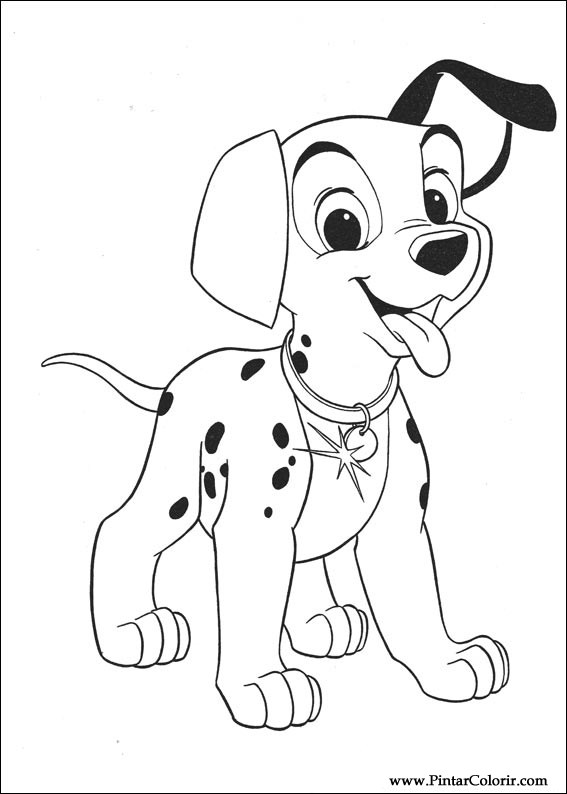 567x794 Drawings To Paint Colour Dalmatians - 101 Dalmatians Drawing