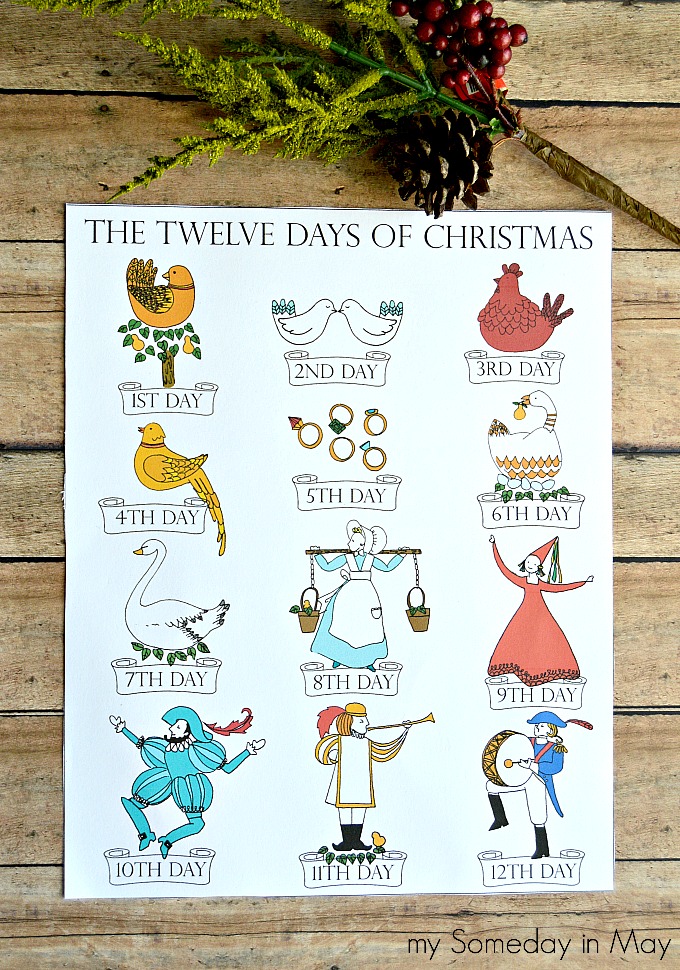 680x970 days of christmas printable - 12 Days Of Christmas Drawings