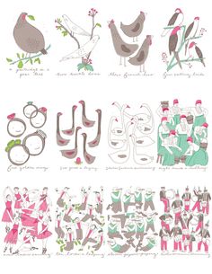 236x305 best days of christmas images drawings, bird art, twelve - 12 Days Of Christmas Drawings