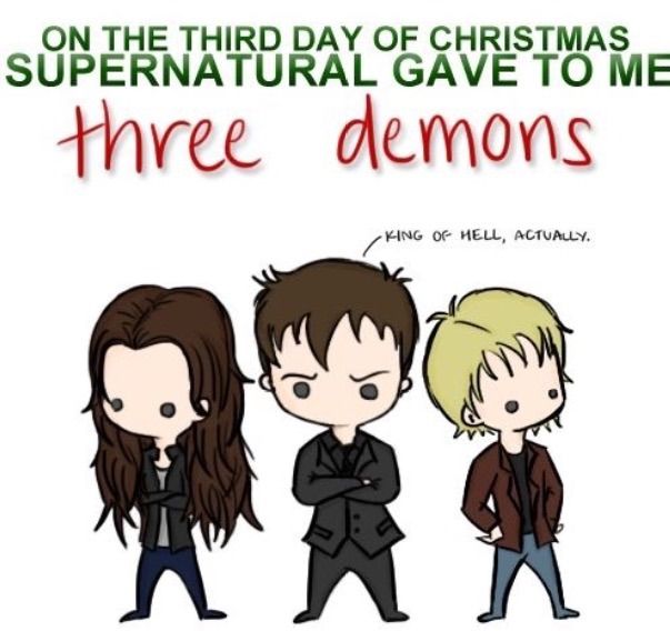 603x568 supernatural days of christmas supernatural amino - 12 Days Of Christmas Drawings