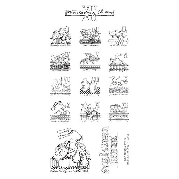 600x600 days of christmas clearly impressed stamp set - 12 Days Of Christmas Drawings