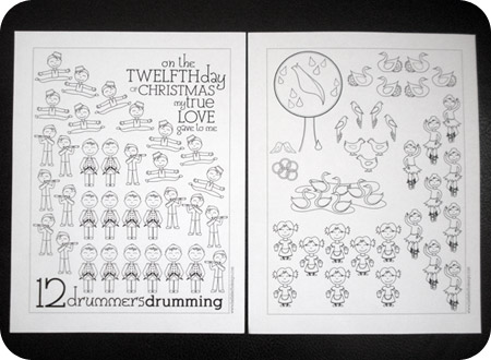 450x330 the days of christmas coloring pages - 12 Days Of Christmas Drawings