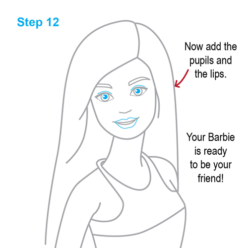 500x500 How To Draw How To Draw Barbie - 12 Drawing