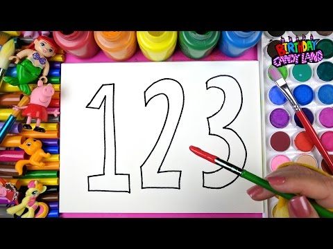 480x360 Drawing Numbers And Coloring With Paint For Kids - 123 Drawing
