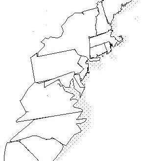 290x329 Colonies Map Coloring - 13 Colonies Drawing