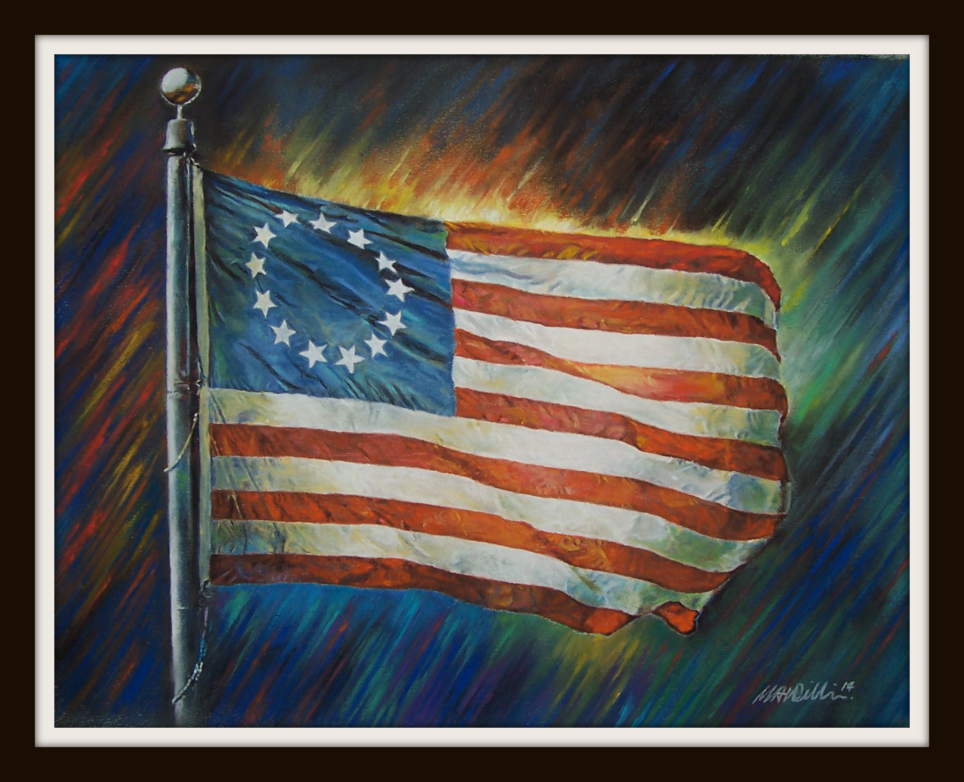 1988x1613 Colonies M A Williams Art - 13 Colonies Drawing