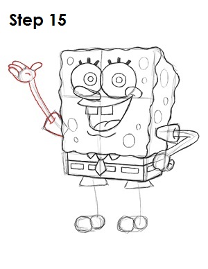300x388 How To Draw Spongebob Step - 15 Drawing