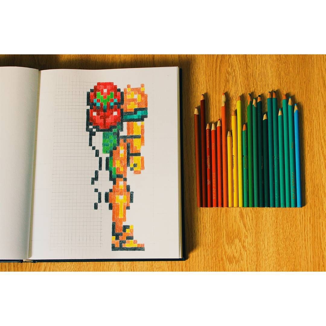 1080x1080 i drew bit samus! yay! - 16 Bit Drawing