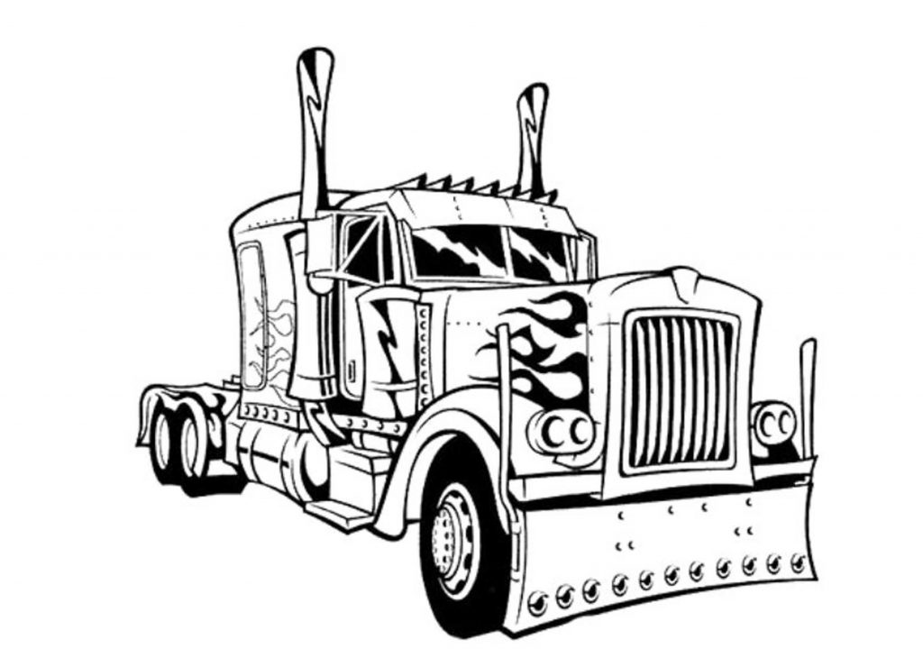1024x730 Coloring Pages Transformers Coloring Pages Pdf Inspirational - 18 Wheeler Drawing