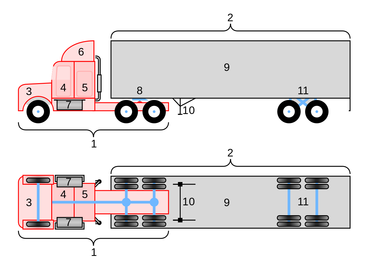 1280x925 Fileconventional Wheeler Truck Diagram - 18 Wheeler Drawing