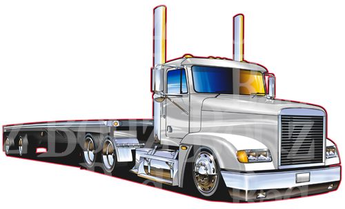 500x304 Freightliner Wheeler Clipart - 18 Wheeler Drawing