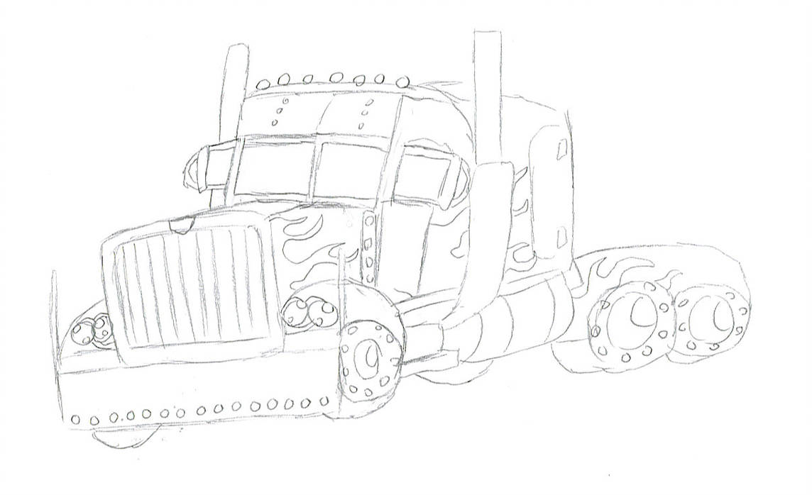 1144x698 Movie Wheeler Drawing - 18 Wheeler Drawing