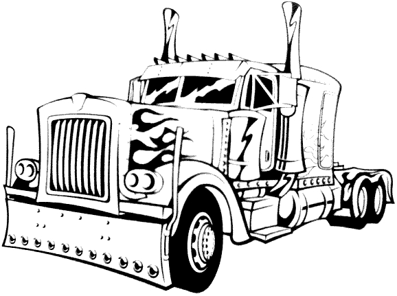 578x431 Semi Truck Coloring Pages Wheeler Semi Truck Coloring - 18 Wheeler Drawing
