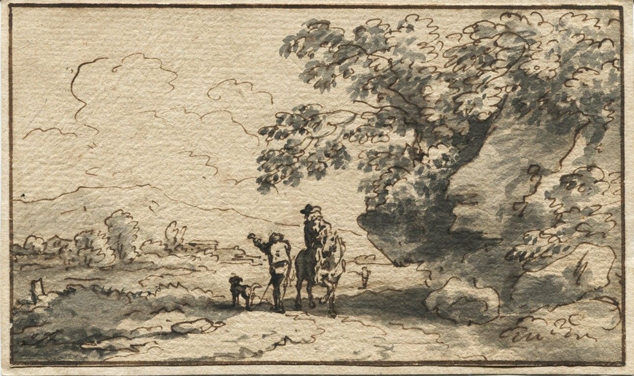 1290x766 Excellent Century Pen And Ink Drawing - 18th Century Drawings