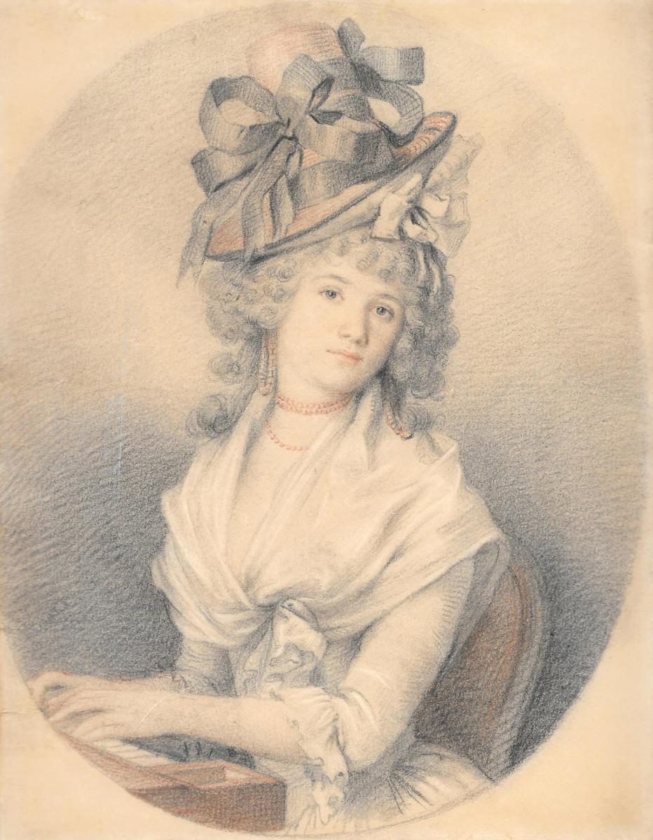 932x1200 Woman With A Hat French School, Late Century, Drawing - 18th Century Drawings