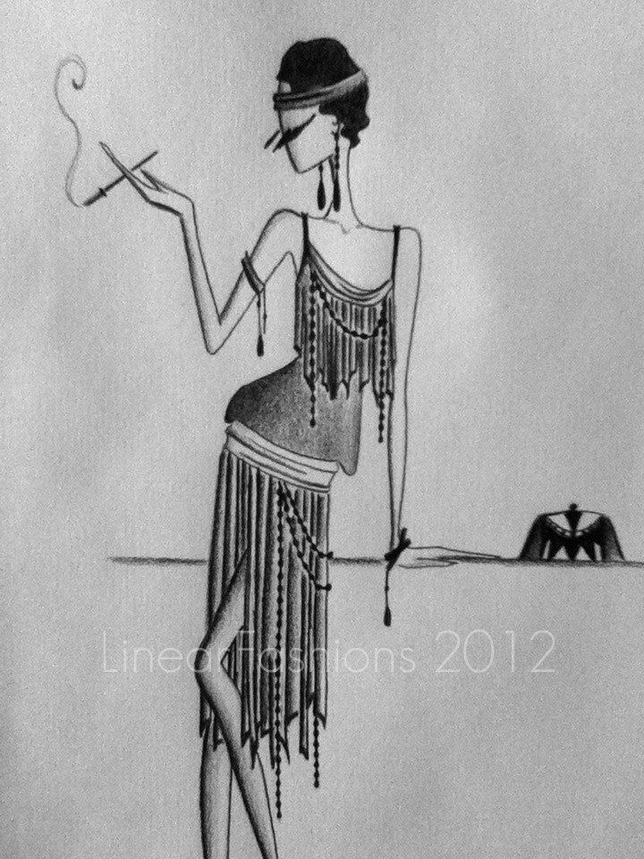 720x960 how to draw a flapper fashion illustration sketch art deco - 1920s Flapper Drawing