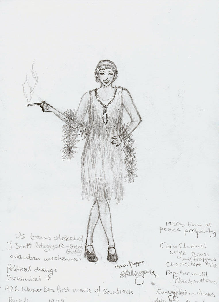 Featured image of post 1920S Flapper Drawing In the 1920s was a term applied to a new breed of youngwestern women who wore short skirts bobbed their hair listened to jazz