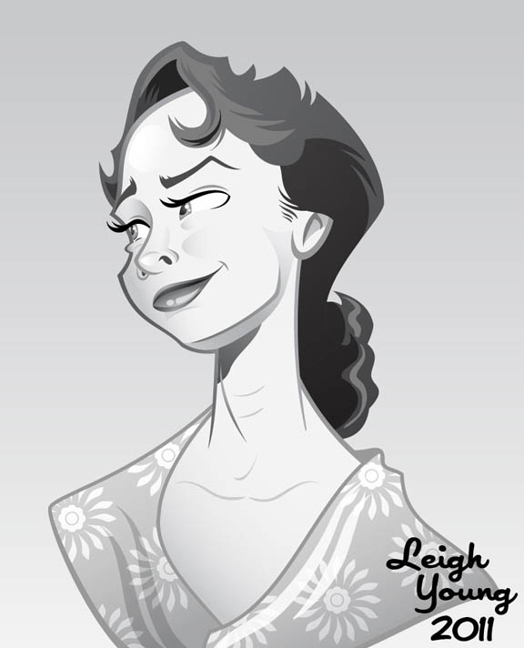 576x712 leigh young illustration lady - 1950s Woman Drawing