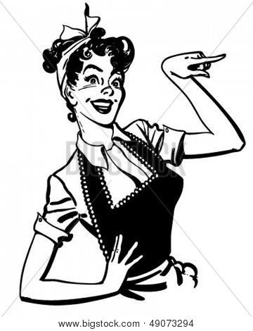 360x470 housewife drawing pointing housewife - 1950s Woman Drawing
