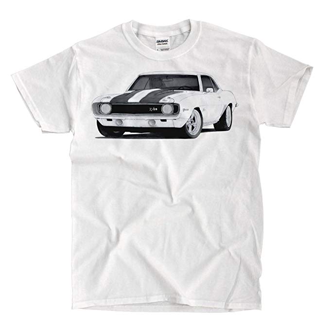 679x679 chevrolet camaro drawing white t shirt - 1969 Camaro Drawing