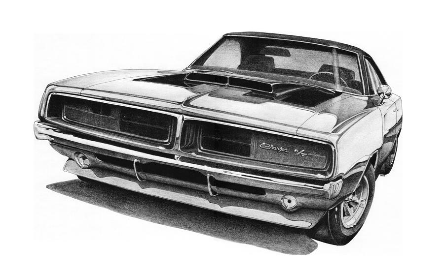 Dodge charger 1969 рисунок