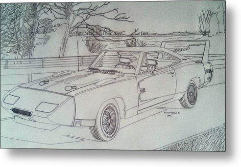 492x342 dodge daytona charger metal print - 1969 Dodge Charger Drawing