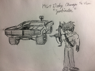 320x240 calvin and his dodge charger rt hemi with a hp hellcat - 1969 Dodge Charger Drawing