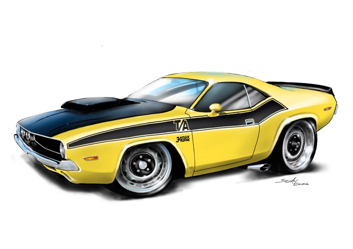 700x495 dodge challenger - 1970 Dodge Challenger Drawing