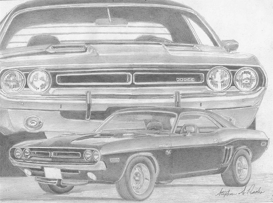 900x669 dodge challenger drawings fine art america - 1970 Dodge Challenger Drawing